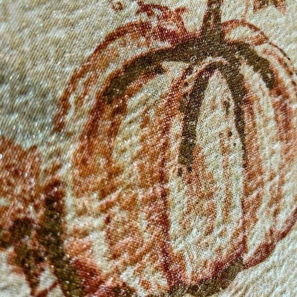 FALL TABLECLOTH Rachel Ashwell Orange Pumpkin Metallic  The Farmhouse 69” x 57” - Picture 10 of 15